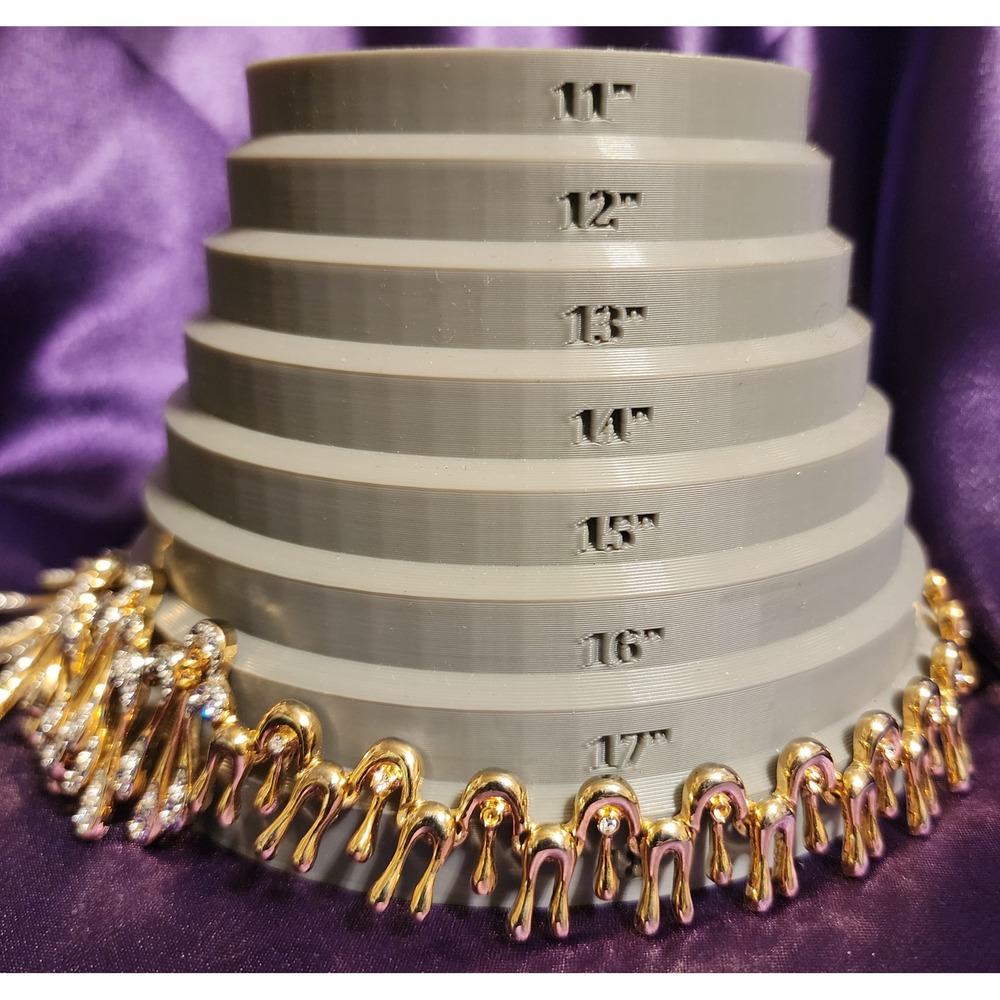 VTG Gold Tone Melted Drip Statement Heavy Necklace and Earrings Rhinestone Set - Picture 5 of 12